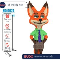 Đồ Chơi Lắp Ráp Mô Hình Zootopia Cáo xanh lá cà vạt chibi Judy Cảnh Sát Chống Nạnh Chống Hông and Cáo Nick Cỡ Lớn
