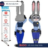 Đồ Chơi Lắp Ráp Mô Hình Zootopia Thỏ Judy Chào Nghiêm túc and Cáo Nick Cỡ Lớn 90cm, Thỏ ZOOTOPIA, Cáo ZOOTOPIA 1m