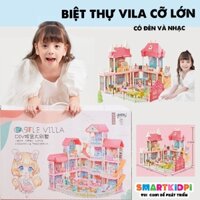 Đồ Chơi Lắp Ráp Ngôi Nhà Búp Bê - Villa Biệt Thự Công Chúa Barbie Kích Thước Lớn - Nhà công chúa