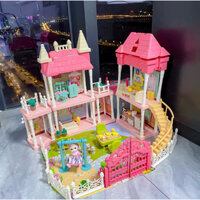 Đồ Chơi Lắp Ráp Ngôi Nhà Búp Bê - Villa Biệt Thự Công Chúa Barbie Kích Thước Lớn Dễ Thương Cho Bé Gái (ẢNH THẬT)
