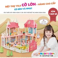 Đồ Chơi Lắp Ráp Ngôi Nhà Búp Bê - Villa Biệt Thự Công Chúa Barbie Kích Thước Lớn Dễ Thương Cho Bé Gái - Smartkidpi