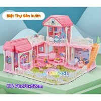 Đồ Chơi Lắp Ráp Ngôi Nhà Búp Bê - Biệt Thự Công Chúa Barbie nhiều tầng Kích thước Lớn Dễ Thương cho bé gái