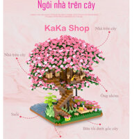 Đồ chơi lắp ráp Ngôi Nhà trên cây anh đào. Khối xây dựng tương thích. Đồ chơi lắp ráp, Đồ trang trí
