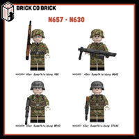 Đồ chơi Lắp ráp Nhân vật Lính Thế Chiến Mô hình Lính Quân sự Thế Chiến WW2 N657-N660