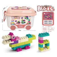 Đồ chơi lắp ráp nhựa dẻo 50 chi tiết cao cấp đồ chơi lắp ghép siêu to an toàn cho bé có hộp đựng