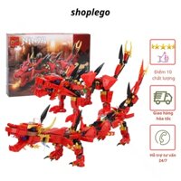 Đồ chơi lắp ráp ninjago rồng giá rẻ rồng đỏ huyền thoại 2 Trong 1 xếp hình Ninja Blue Dragon 270 gồm 417 chi tiết