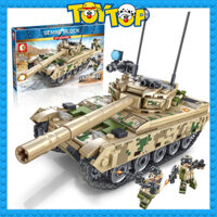 Đồ chơi lắp ráp quân sự ghép xe tăng : xếp hình quân đội Tank Sembo Block 105562 - xe tank battle VT 4