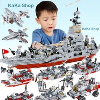 Đồ chơi lắp ráp tàu chiến quân sự, khối xây dựng mô hình tàu chiến. Đồ chơi Tàu Chiến