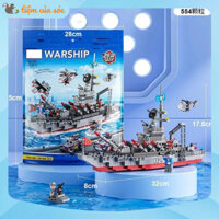 Đồ chơi lắp ráp tàu chiến nhiều kiểu lắp battleship siêu chiến hạm hơn 550 chi tiết cho bé sáng tạo