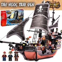 Đồ chơi lắp ráp Tàu Ngọc Trai Đen Black Pearl dài 55cm , lắp ghép mô hình Tàu hải tặc cướp biển