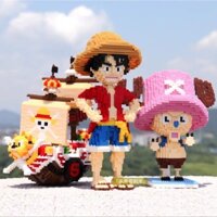 Đồ chơi lắp ráp Tàu Thousand sunny nhân vật 3d mini lắp ghép One Piece Marvel quà tặng trung thu