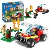 Đồ chơi lắp ráp thành phố 11521 Mô hình xe ô tô cứu hỏa mini