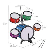 Đồ chơi lắp ráp trống jazz nhiều màu cho trẻ em (có dùi trống)