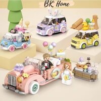 Đồ chơi lắp ráp xe LOZ mini bộ sưu tập xe tý hon 4207-4210