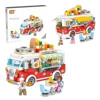 Đồ chơi lắp ráp xe ô tô Pizza LOZ mini Food Truck cho bé