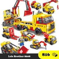 Đồ chơi lắp ráp Xe tải xây dựng 8 in 1 - Lele Brother 8608 Xếp hình thông minh - 826 mảnh ghép