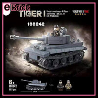 Đồ chơi Lắp ráp Xe Tăng Đức Tiger I Mô hình Xe tăng Hạng nặng Quanguan Panzer Tank 100242