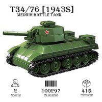 Đồ chơi lắp ráp Xe tăng T34/76 [năm 1943], Quanguan 100297 Medium battle tank, Xếp hình thông minh