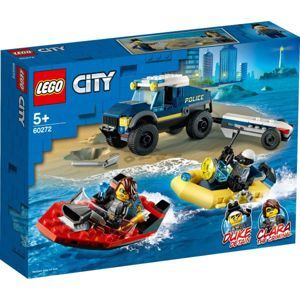 Đồ chơi lắp ráp xe thuyền cảnh sát truy đuổi tội phạm trên sông Lego city 60272