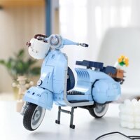 Đồ chơi lắp ráp Xe VESPA màu xanh - Đồ chơi xếp hình PAB mô hình xe VESPA cổ điển quà tặng decor