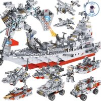 Đồ Chơi Lắp Ráp Xếp Hình Mô Hình Tàu Chiến Hạm Battleship / Xe Tăng / Máy Bay / Robot Cảnh Sát Đặc Nhiệm 1000CT