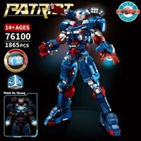 Đồ Chơi Lắp Ráp Xếp Hình Mô Hình Robot IronMan MK50 Patriot Trong Avengers 76099-76100 Với 1600+ PCS Chiều Cao 36CM