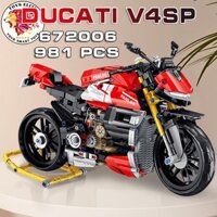 Đồ Chơi Lắp Ráp Xếp Hình Mô Hình Xe Máy Motor Ducati V4SP No.672006 Với 980+ Mảnh Ghép Phiên Bản Tỉ Lê 1:8