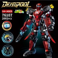 Đồ Chơi Lắp Ráp Xếp Hình Mô Hình Robot Siêu Anh Hùng Vũ Trụ DeadPool No.76107 Với 2000+PCS Kèm Đèn Led  Chiều Cao 35CM