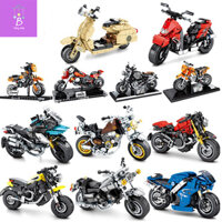 Đồ Chơi Lắp Ráp Xếp Hình Mô Hình Xe Máy- Xe Moto Xe Đua Phân Khối Lớn Mô Phỏng Siêu Xe
