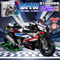 Đồ Chơi Lắp Ráp Xếp Hình Mô Hình Trưng Bày Xe Moto BMW S1000RR Tỉ Lệ 1:8 Model S672004 Với 912+ Mảnh Ghép