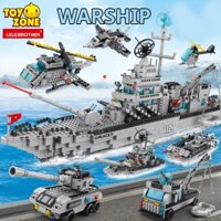 Đồ Chơi Lắp Ráp Xếp Hình Mô Hình Tàu Chiến Hạm Battleship 6in1 Robot/ Máy Bay/ Xe Tăng/ Cảnh Sát 1560 Chi Tiết