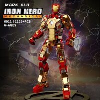 Đồ chơi Lắp ráp xếp hình Mô hình người sắt Avengers Marvel Iron man MK42 Mark XLII  6011