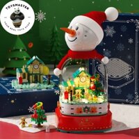 Đồ Chơi Lắp Ráp Xếp Hình Noel Hộp Nhạc Dây Cót Người Tuyết Giáng Sinh No.601162 Với 220 PCS,Quà Tặng Noel Giáng Sinh