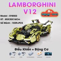 Đồ Chơi Lắp Ráp Xếp Hình Technic Mô Hình Siêu Xe Lamborghini V12 Vision GT Điều Khiển Từ Xa RC No.SY8553 Với 1038+PCS