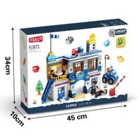 Đồ chời Lego bộ lắp ghép phát triển tư duy sở cảnh sát 167 chi tiết hàng Feelo chính hãng - FL1673.