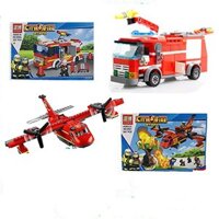 ĐỒ CHƠI LEGO LẮP RÁP MÁY BAY, Ô TÔ CỨU HỎA - xếp hình xe cứu hỏa