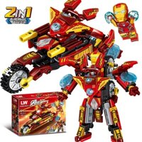 Đồ Chơi Lego Lắp Ráp Xe Mô Tô Lego Avengers Iron Man Captain America Mecha