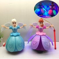 Đồ chơi Lồng đèn Trung thu búp bê công chúa Elsa cánh thiên thần đế xòe nhạc đèn BÉ NÀO CŨNG THích