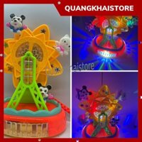 Đồ chơi lồng đèn trung thu cho bé gái hình công viên kitty và mickey có pin nhạc đèn