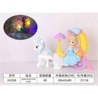 Đồ chơi lồng đèn trung thu cho bé gái NGỰA PONY KÉO XE CHỞ CÔNG CHÚA SOFIA ELSA NỮ HOÀNG BĂNG GIÁ pin nhạc đèn quà tặng