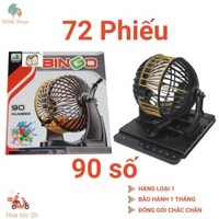 Đồ chơi lồng quay lô tô Bingo Lotto 90 số 72 phiếu giấy dò