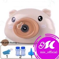 Đồ chơi máy ảnh thổi bong bóng tự động có nhạc hình chú heo hồng đáng yêu cho bé JU90