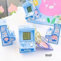 Đồ chơi máy game cầm tay mini Little girl baby bear flower fruit cheer up nền kẻ ô kèm móc