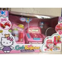 Đồ chơi máy tinh tiền hello kitty và giỏ hàng có micro