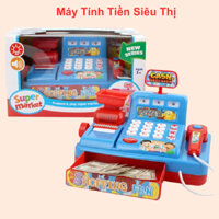 Đồ Chơi Máy Tính Tiền Siêu Thị  Máy Tính Tiền Cho Bé Màu Xanh Lam Cho Bé Chơi Đồ Hàng Tính Toán