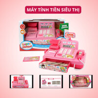 Đồ Chơi Máy Tính Tiền Siêu Thị màu hồng Máy Tính Tiền Cho Bé Màu Hồng Chơi Đồ Hàng Tính Toán