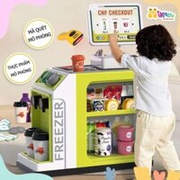Đồ Chơi Máy Tính Tiền Siêu Thị Có Máy Quẹt Thẻ và Quầy Bán Cà Phê Bằng Nhựa ABS Cao Cấp Cho Trẻ Em