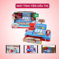 Đồ Chơi Máy Tính Tiền Siêu Thị  Cho Bé Màu Xanh Lam Bé Chơi Đồ Hàng Tính Toán làm thu ngân