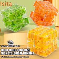 Đồ chơi mê cung bóng xếp hình ISITAFTB, với bóng thép Đồ chơi ma thuật khối trí thông minh 3D, Huấn luyện cân bằng Vỏ trong suốt 3x3 Vuông Đồ chơi giáo dục Thử thách trò chơi trở ngại