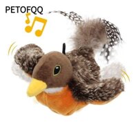 Đồ chơi mèo chim bay tương tác PETOFQQ, Đồ chơi mèo chim sẻ chim hót có thể treo được, Đồ chơi chim sẻ mô phỏng thú cưng USB kích hoạt bằng cảm ứng điện tử Đồ chơi chim sẻ cho mèo nhàm chán
